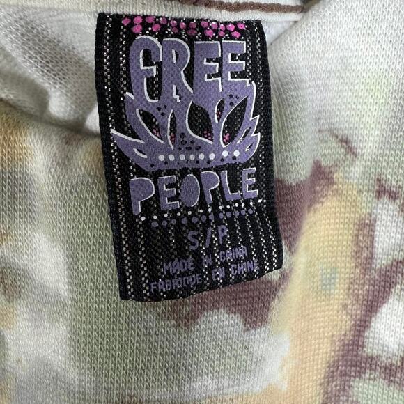 Free People Camo Ribbed Tank Top | Size S | Y2K 2000s Grunge Stretch Tee - Picture 5 of 8